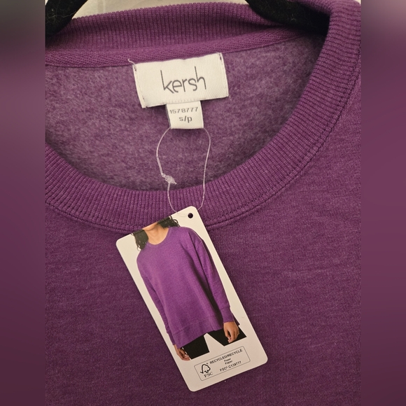 Kersh Violet Purple Crewneck Cotton Pullover Sweater, Small Oversized, BNT - Picture 3 of 6